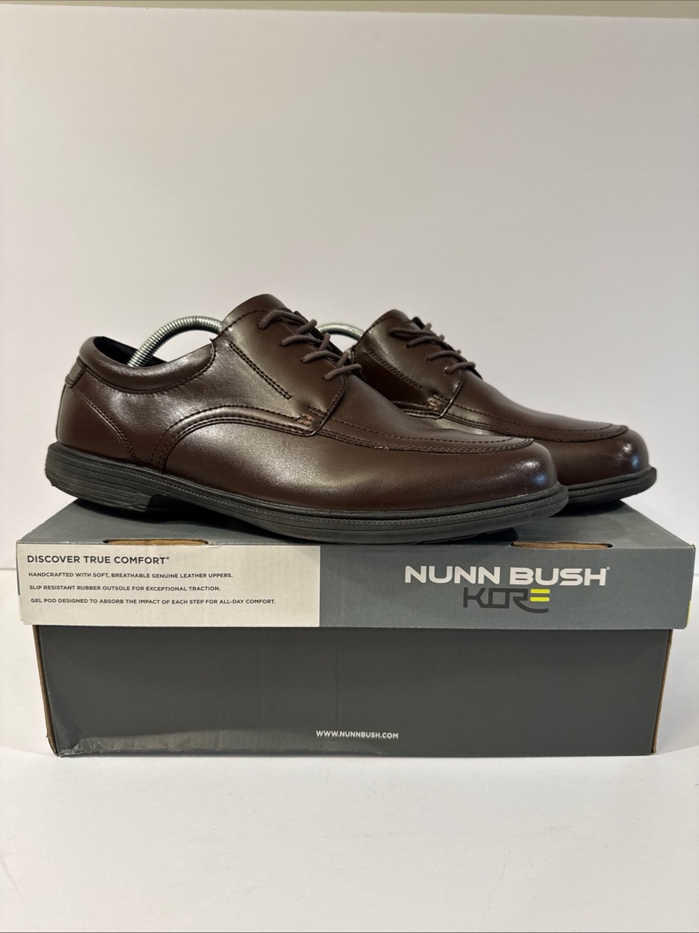Nunn Bush Men’s Brown Dress Shoes - Size 11.5 - Slip Resistant, Comfort Gel